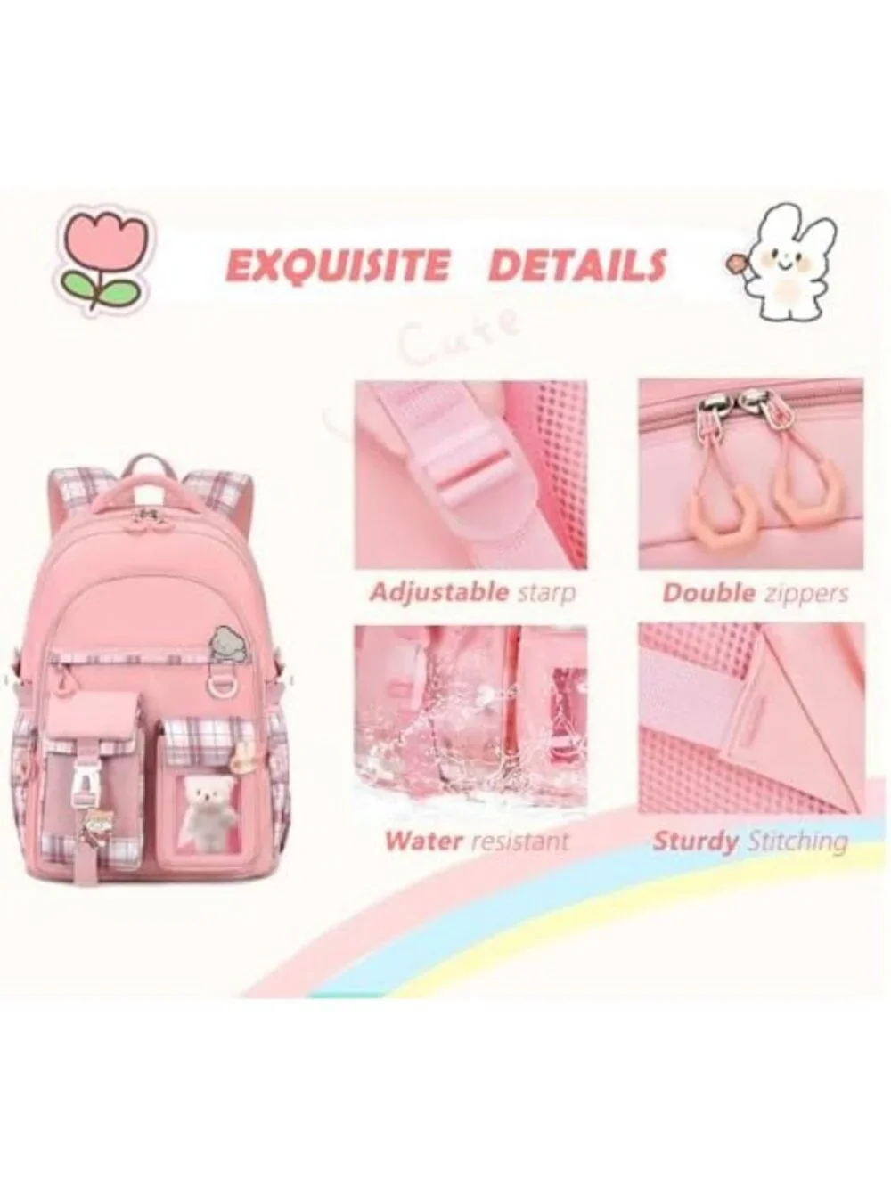 Cute Girls Backpack | Stylish School Bag for Kids & Teens | Fun & Functional